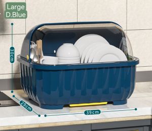 ReTouch Japanese Kitchen Dish Rack with Cover Lid Dust-proof Insect-proof Drain Tray Organizer KC108