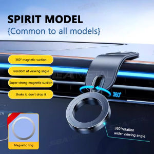 SEAMETAL Magnetic Car Phone Holder Magsafe 360 Degree Rotating Foldable Alloy Car Phone Bracket Stand