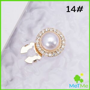 MetMe 1 ชิ้น ฝาเม็ดกระดุมเสื้อเชิ้ต ตกแต่กระดุมเสื้อ Rhinestone DIY Button Decoration