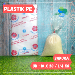 Plastik PE Sakura / Plastik Kerupuk/ Ikan Cupang Uk. 1/4 kg / 10x20