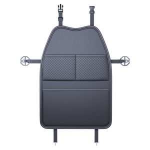SFJHF Tablet Holder Car Seat Protection Cover with Pockets PU Auto Seat Back Storage Bag Wear-Resistant Hanging Car Seat Kick Proof Pad for Most Vehicles