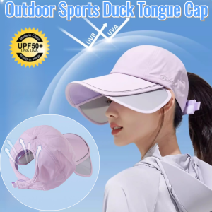 Upf50+ Anti-Sun Uv Outdoor Sports Sun Cap Breathable Quick Dry Extra Widened Brim Hollow Top Sun Hat Large Brim Duck Tongue Cap空顶太阳帽