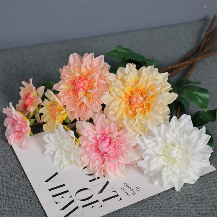 J9YXDU Beautiful Artificial Dahlias Flowers Exquisite Luxurious Fake ...