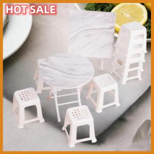 🔥🔥🔥dingdaocunz 1 12 Dollhouse Simulation Table Chairs Model Set Dollhouse Mini Furniture Decoration Dolls House Accessories Pretend Play Toy