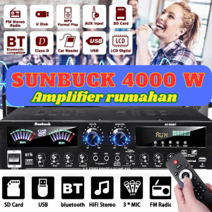 RAJA Sunbuck Amplifier ampli Bluetooth 5.0 Super bass karaoke rumahan Mic HiFi USB MP3 Player 555BT