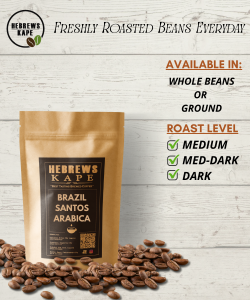 [HK] 250G BRAZIL SANTOS ARABICA IN RESEALABLE POUCH (INTERNATIONAL COFFEE BEANS OR GROUND)