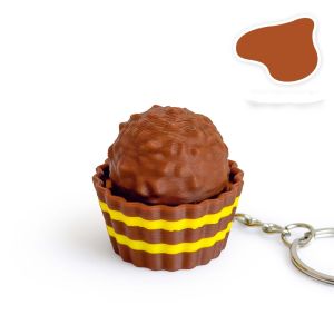 Simulation Foods Clicker Keychain 3D Printed Food Funny Finger Button Pendant Funny Fidget Coffee Calming Keychain Children Adults