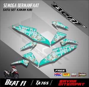 Striping Stiker Motor Beat Fi 2013-2015 Motif One Piece Keren Semifull Motif Keren TA765