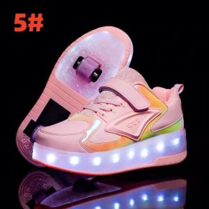 Children Roller Skate Sneakers Flying shoes Kids Shoes  with Two Wheels glowing  Up for Boys Girls