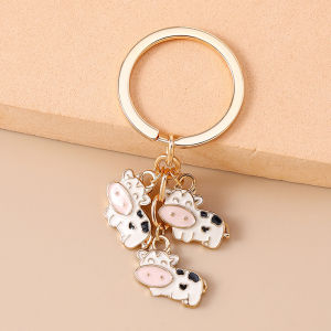 Hmeme Bò Keychain Cowgirl Quà Tặng Keyring-Bò Móc Khóa Bò Keychain Phụ Kiện Bò In Móc Chìa Khóa Dễ Thương Bò Cô Gái Công cụ Keyring