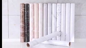 60CM*10M PVC marble pattern kitchen waterproof oil-proof stickers  heat-resistant