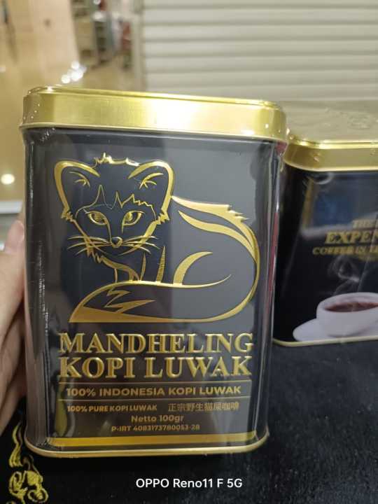 Mandheling Kopi Luwak Worcas kemasan kaleng 100gr - Biji Coffe