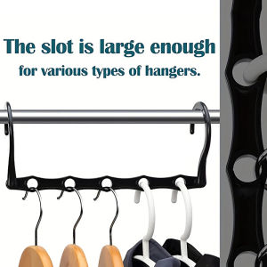 LEI ไม้แขวนเสื้อพลาสติกอเนกประสงค์ประหยัดพื้นที่ไม้แขวนเสื้อในตู้เสื้อผ้าแบบหมุนได้5รู