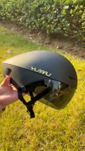 YUMAJ TT Bicycle Helmet Aerodynamic Triathlon-Specific Cycling Helmet with Panoramic Surround Magnetic Goggles YM-88