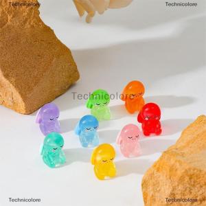 [COD] Technicolore ของตกแต่งสวนรูปเต่าเรซินเรืองแสง2ชิ้นอุปกรณ์ DIY การ์ตูนตกแต่งสวนบ้านตุ๊กตา