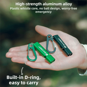 MUQZI With Lanyard Aluminum Alloy Whistle Loud Portable Double-tube Whistle Double Pipe Metal Whistle Safety Whistle Outdoor Camping