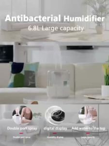 YOMIO Antibacterial Filter Humidifier Large Water tank 6.8L Capacity Aroma Diffuser with LED Night Light Dual Holes Atomized 加濕器