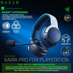 Tai nghe không dây choàng đầu Razer Kaira Pro for Playstation-Wireless Gaming and Mobile Headset_Mới hàng chính hãng
