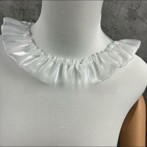 XIJIBAN 1Yard Length Pleated Lace Trim 5cm Wide Multi-Color Glitter Satin Ribbon Beautiful Water Light Ruffle Lace Edge Trim DIY Dress