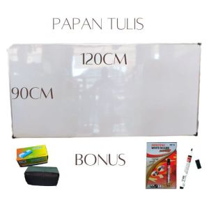 PAPAN TULIS WHITEBOARD 90 X 120 CM FREE SPIDOL DAN PENGHAPUS PAPAN TULIS 2 SISI