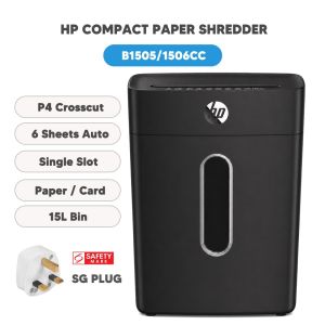 【SG】HP Home Office 60 80 Sheets Automatic P4 High Security Crosscut Paper CD Card Shredder Compact