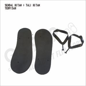 SANDAL JEPIT WARNA HITAM & TALI HITAM TERPISAH