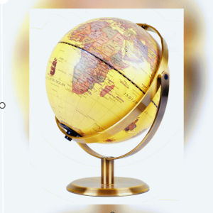20/23cm Black Gold Rotating Globe English Home Office Decoration European Style Light Luxury Creative Crafts Ornament Globe