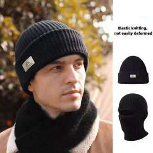 MUQZI Full Face Ski 2 in1 Knitted Hat Bonnet Multifunctional 2 in1 Beanies Hats Cycling Earmuffs Cap Windproof Cap Warm Knitted Balaclava Hats Winter