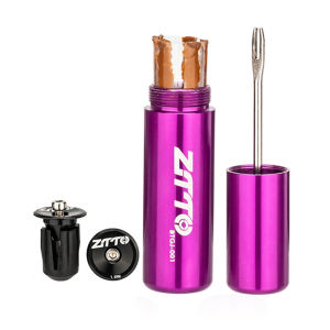 Complete Bike Tubeless Tire Repair Kit with Rubber Stripes and Handlebar Plug for Quick Puncture Repair on Cycling Trips