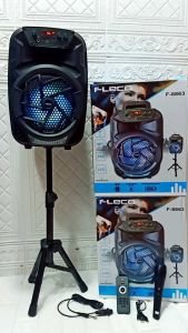 Speaker Bluetooth Karaoke Fleco F-8863/85 Inci/free Mic plus Standing