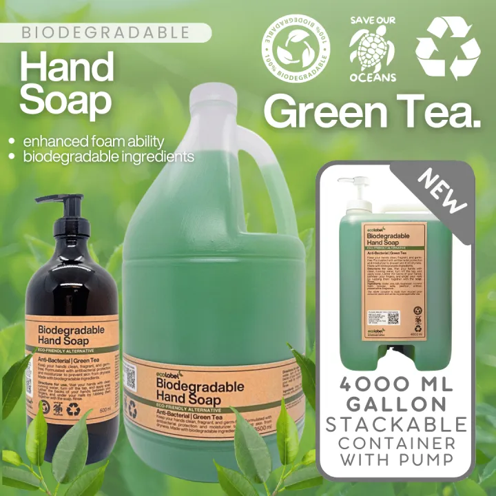 Eco-friendly Liquid Hand Soap Green Tea Scent 100% Biodegradable ... - Eco Friendly Liquid Soap