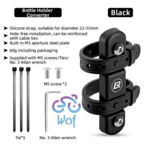 ROCKBROS BKG019B Braket Holder Botol Sepeda Motor Strap Converter Stand Bracket Bicycle Bottle Cage Mount Adaptor Silicone Gel Universal Kettle Holder Adapter Support Hole Frmae Easy Installation Cycling Equipment 31000100