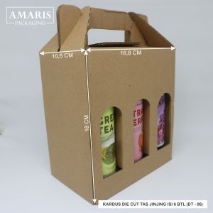 DT-06 Kardus Die Cut Tas Jinjing Botol 250ml x 6 Isi 10 Pcs