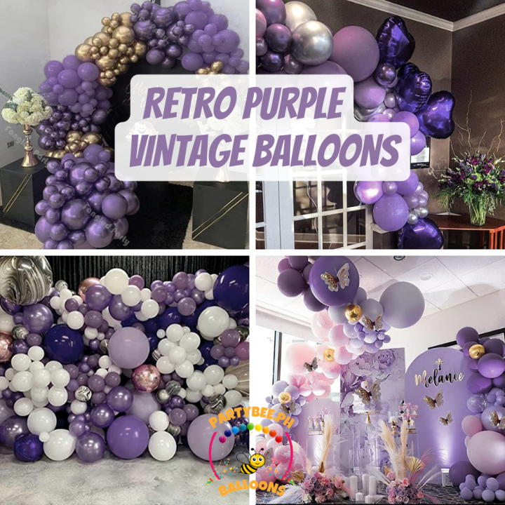 New!! Retro Purple 100pcs Retro Vintage Balloons Party Needs