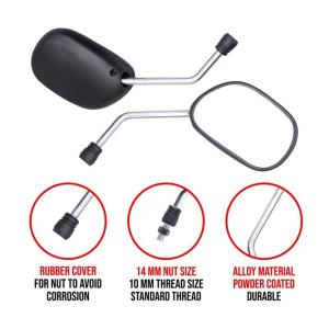 Pair Side Mirror v1 Anti-Glare Blue Lens Carbon Fiber Design CNC Alloy Universal