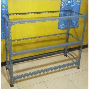 RAK 3 SUSUN / LEMARI PENYIMPANAN RANGKA BESI SIKU LUBANG PANJANG 120X45X100