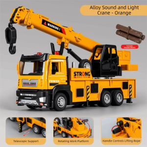 NEMOPH Kích thước lớn Xe cứu hộ cần cẩu Hợp Âm thanh và ánh sáng Bộ đồ chơi đúc loại Mô hình máy trộn Đồ chơi quán tính Xe tải xây dựng Đồ chơi trẻ em