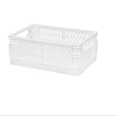 Simple and Creative Foldable Stackable desktop Storage box Collapsible Plastic Storage Basket
