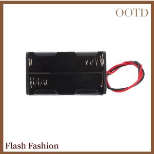[Falsh F] Chất lượng cao AA pin chủ 6V cho 4 x AA pin đen nhựa hộp lưu trữ AA pin trường hợp kép lớp với dây dẫn