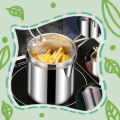 GM304 Oil Stainless Deep Fryer Pot Universal With Basket Fryer Pan Saving Mesh Fry Pot Fries Kitchen. 