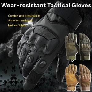 Windproof Wear-Resistant Fire-resistant Tactical Gloves Anti-Slip Grip PU Leather Touch Screen Cut-Resistant Gloves for Outdoor