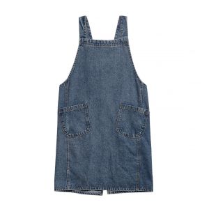HISTO Oil-Proof Ladies Denim Apron Elegant  Kitchen Cooking Apron Temperament Cleaning Waiter Extended Aprons Home Kitchen