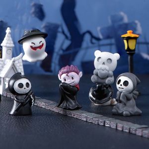 ANGY  Mini Halloween Ghost Figurine Scary Resin Mini Ghost Ornament Party Supplies Funny Ghost House Decorations Ghost Festival