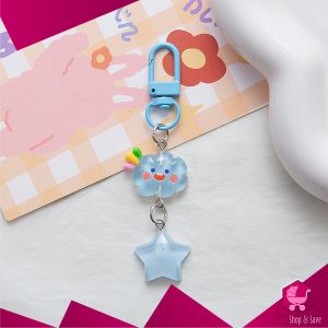 BabyShop-C1160 Keychain Gantungan Kunci Awan Bintang Kilat / Liontin Gantungan Kunci Kartun Anak