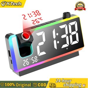 【Free Shipping】 High-Resolution Projection Alarm Clock with USB Charging Dual Alarms for Hearing Impaired and Deaf People Large Display Easy to Use