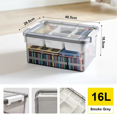 Citylife 2-Tier Clear Storage Box Divider Large Capacity Stackable Organizer Kids Toy Home Sundries