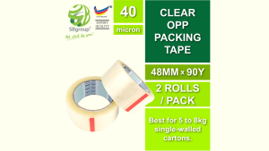 Clear / Brown OPP Packing Tape 48mm x 90yards x 40mic (2 Rolls)