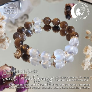 [NO COD] Sun & Moon Synergy: Sunstone & Moonstone Bracelet - Self-Empowerment Yin-Yang Balance & Inner Strength