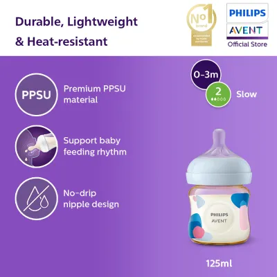 Philips Avent Natural Response PPSU Newborn Baby Bottle Slow Flow (4oz/120ml) SCY940/01