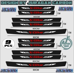 SILL PLATE KARBON 3D MOBIL LUXIO STICKER CARBON 3D PIJAKAN BUMPER BAGASI MOBIL DAIHATSU LUXIO TERLARIS